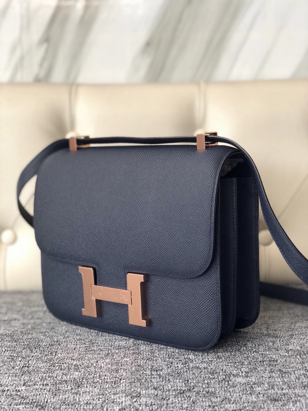 Taiwan Hermes Constance 24cm Epsom 76 Blue Indigo 深海藍 玫瑰金扣