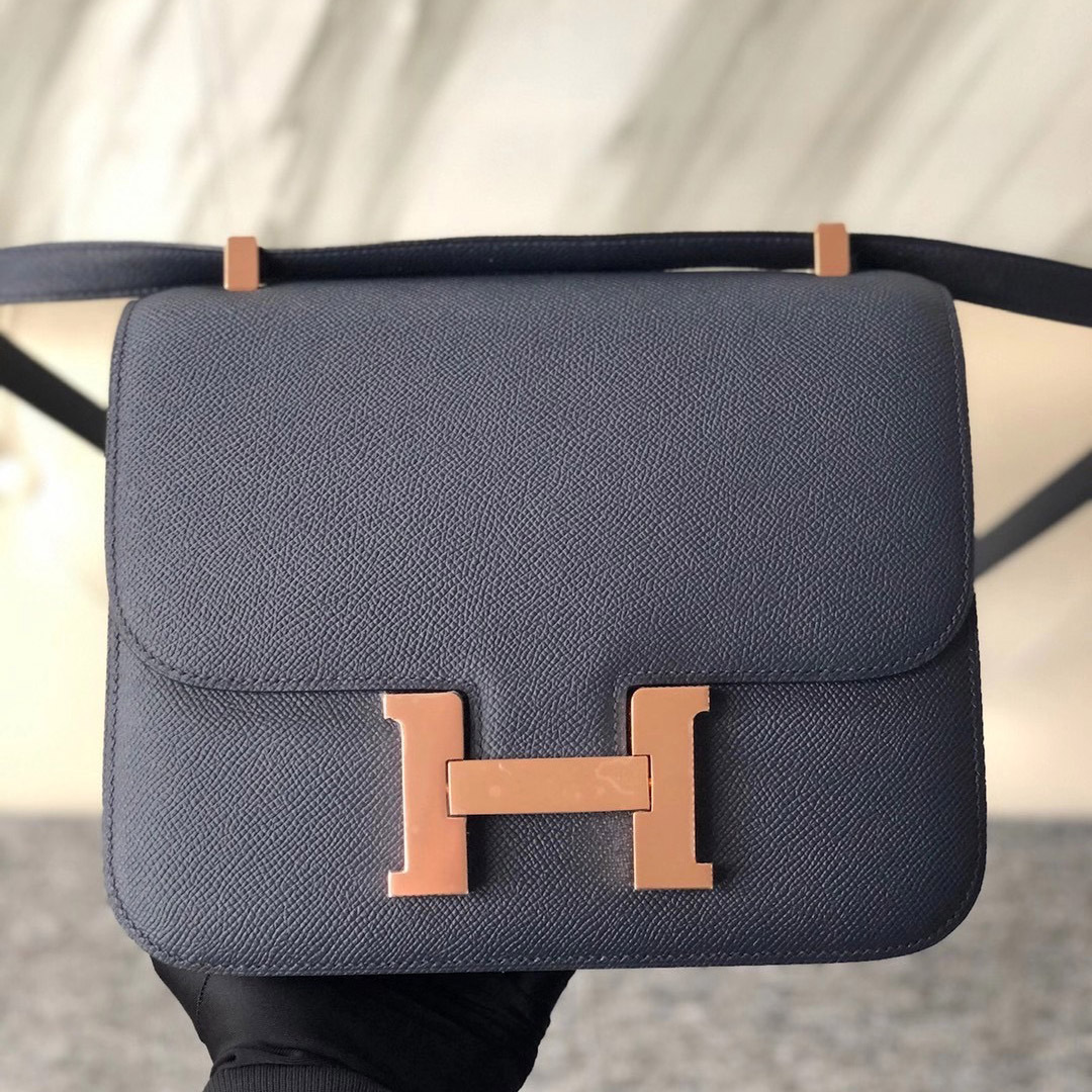 Taiwan Hermes Constance 24cm Epsom 76 Blue Indigo 深海藍 玫瑰金扣