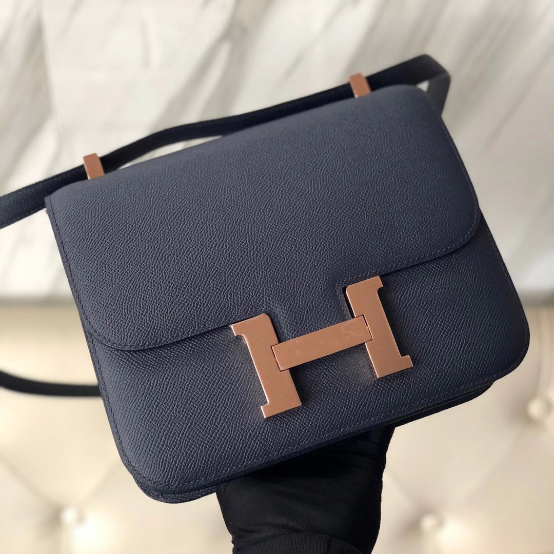 Taiwan Hermes Constance 24cm Epsom 76 Blue Indigo 深海藍 玫瑰金扣