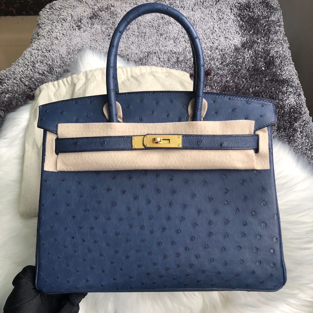 臺灣新北市深坑區 Taiwan Hermes Birkin 30cm Ostrich 7L Blue de 馬耳他藍