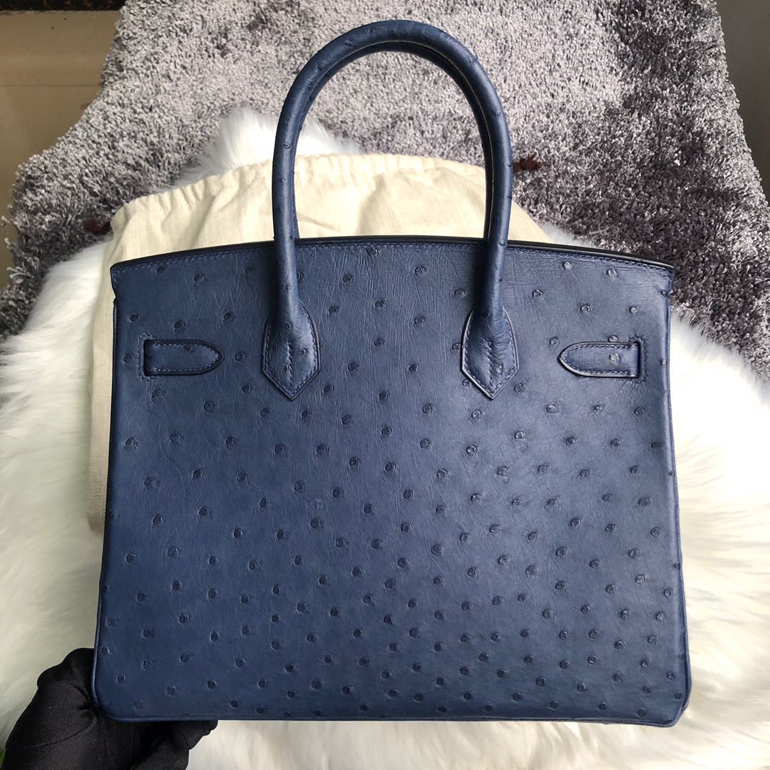 臺灣新北市深坑區 Taiwan Hermes Birkin 30cm Ostrich 7L Blue de 馬耳他藍