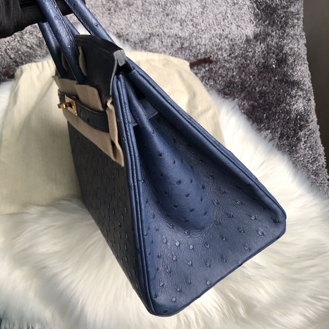 臺灣新北市深坑區 Taiwan Hermes Birkin 30cm Ostrich 7L Blue de 馬耳他藍