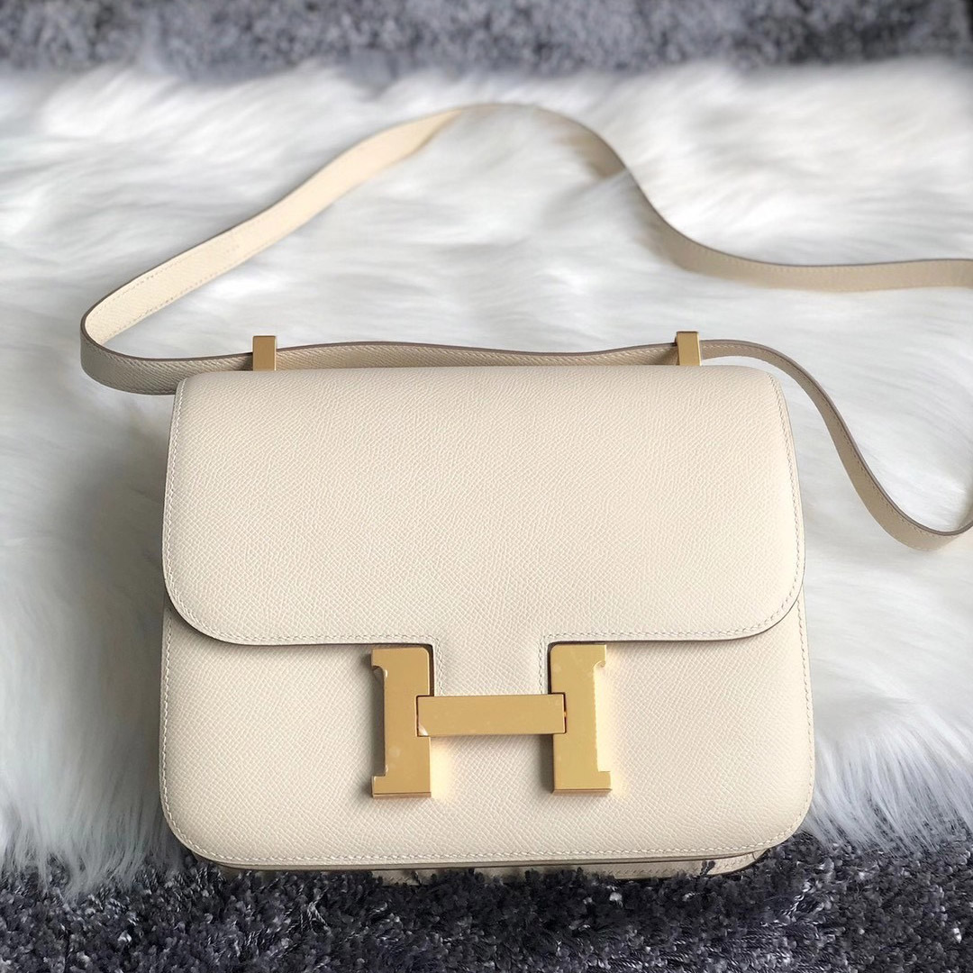 臺灣新北市蘆洲區 Taiwan Hermes Constance 24cm Epsom CK10 Craie 奶昔白