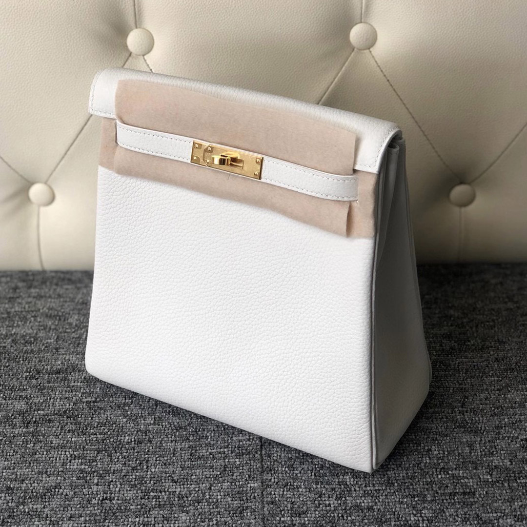 Taiwan Hermes Kelly Ado Backpack Bags 22cm 01 Pure white 純白色