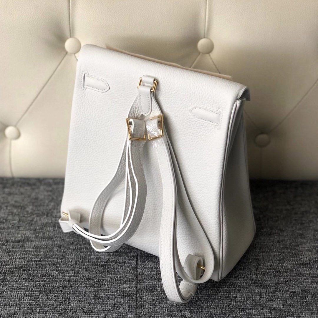 Taiwan Hermes Kelly Ado Backpack Bags 22cm 01 Pure white 純白色