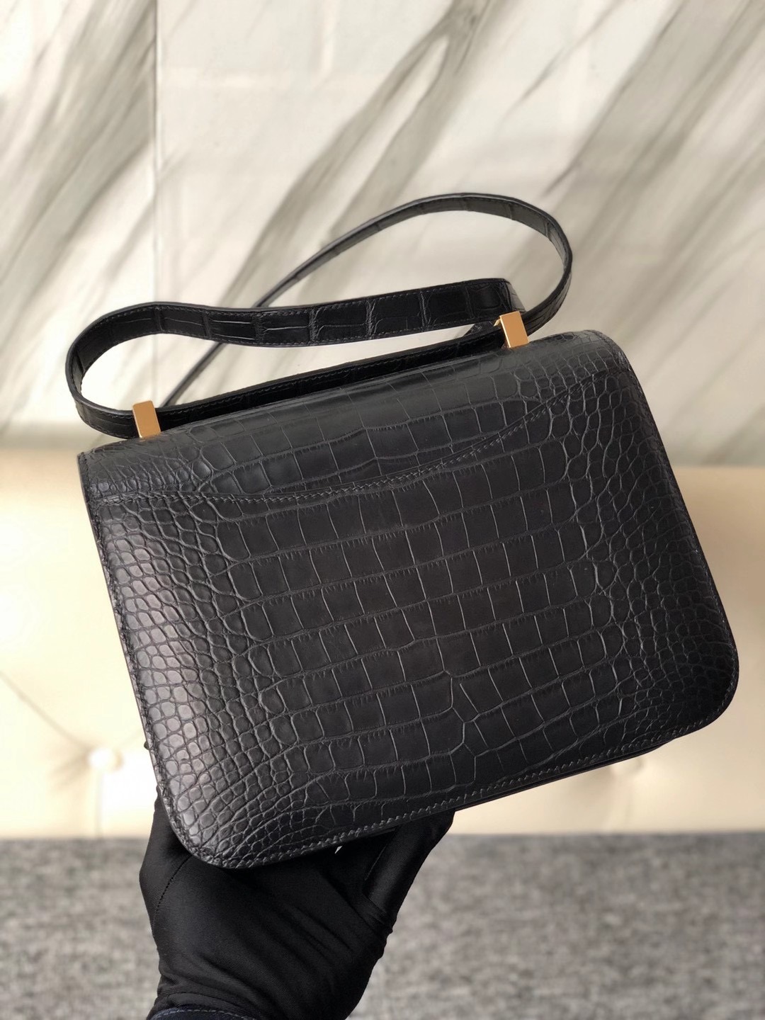 臺灣新北市林口區 Taiwan Hermes Constance 24cm CK89 Noir 霧面美洲鱷魚