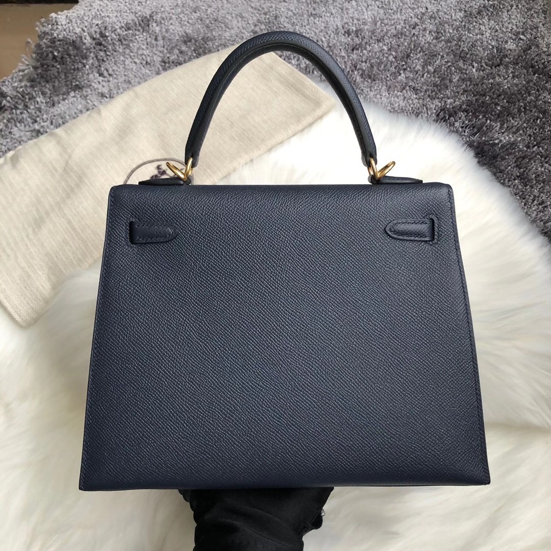 臺灣愛馬仕凱莉包25多少錢 Taiwan Hermes Kelly 25cm Epsom 76 Blue Indigo 深海藍