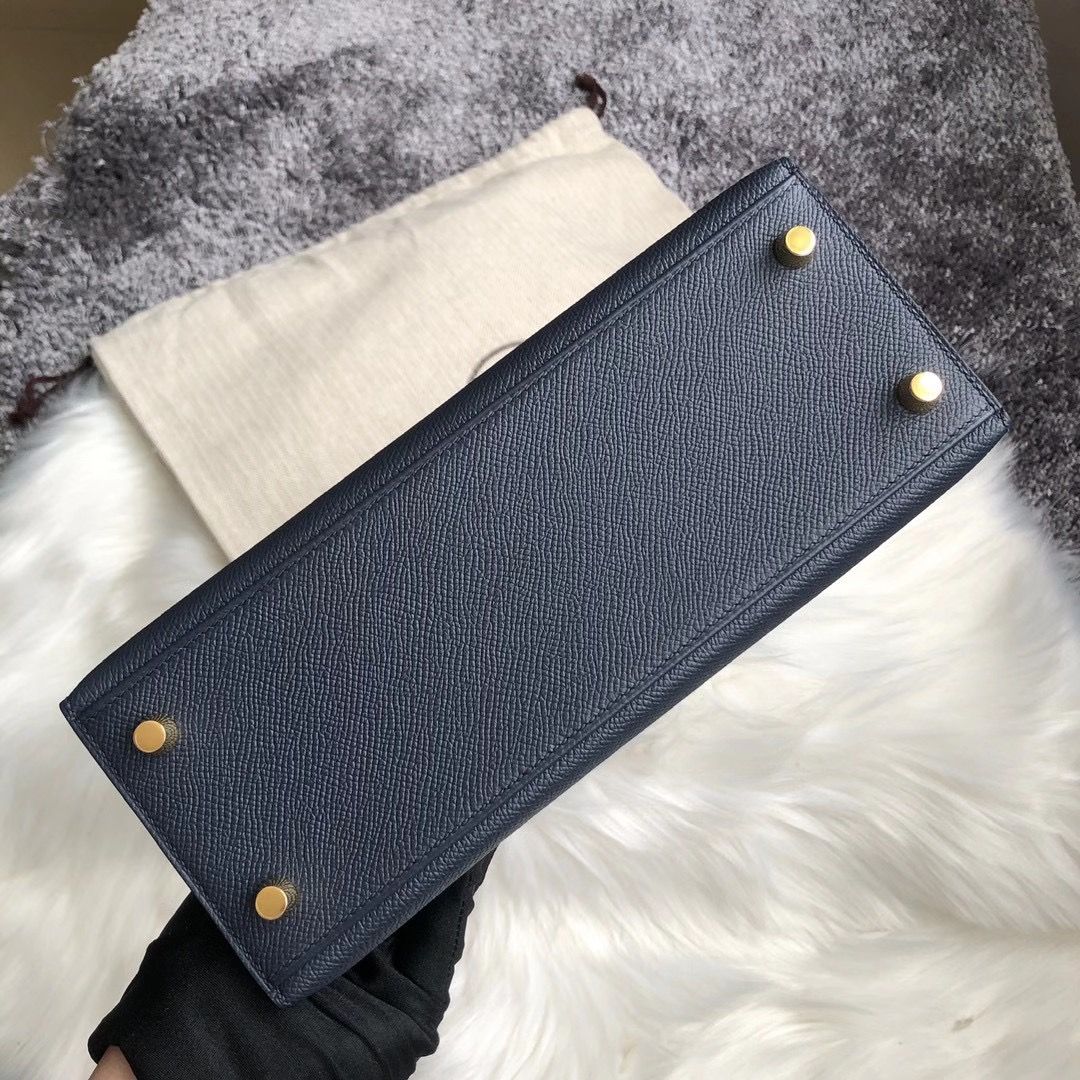 臺灣愛馬仕凱莉包25多少錢 Taiwan Hermes Kelly 25cm Epsom 76 Blue Indigo 深海藍