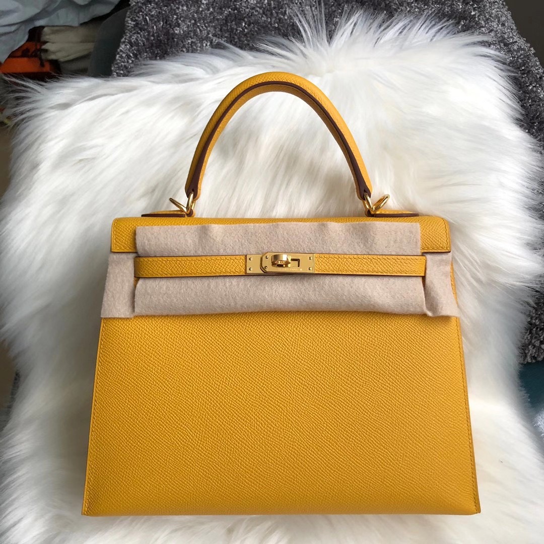 臺北市 北投區 愛馬仕凱莉包多少錢 Hermes Kelly 25cm Epsom 9D Jaune Amber