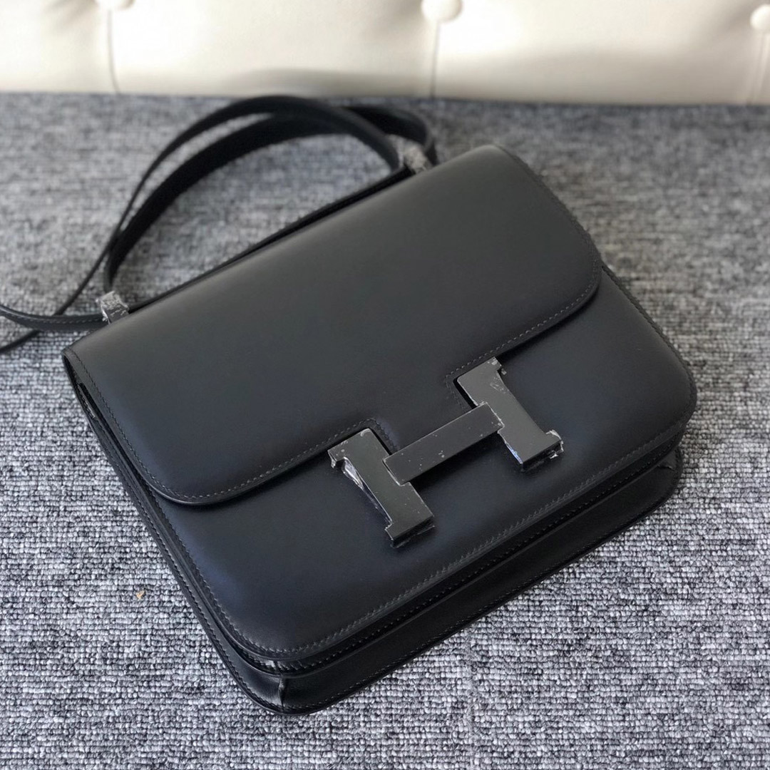 愛馬仕康斯坦斯包 所有顏色大全 Hermes Constance 24cm Box CC89 Noir 黑色