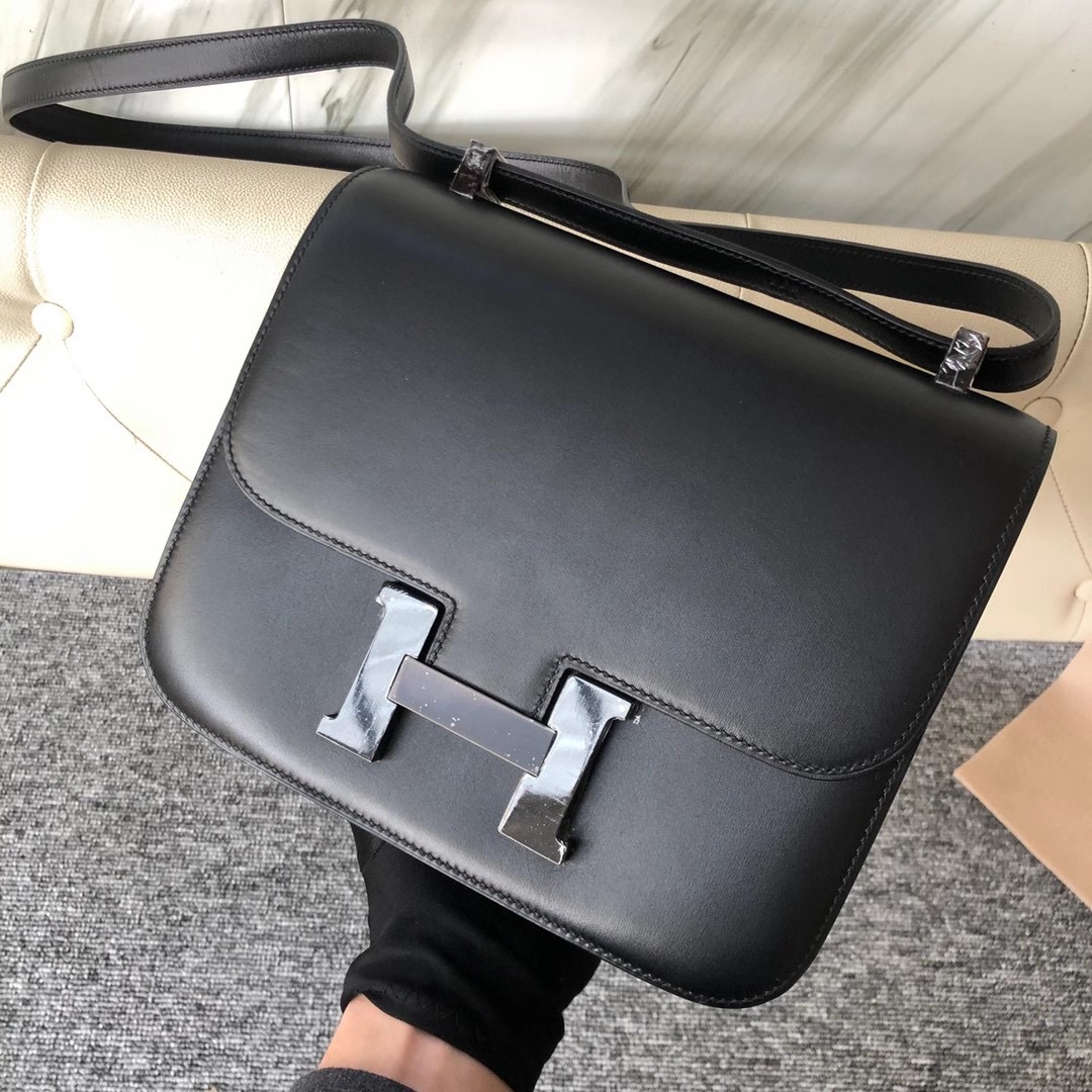 愛馬仕康斯坦斯包 所有顏色大全 Hermes Constance 24cm Box CC89 Noir 黑色