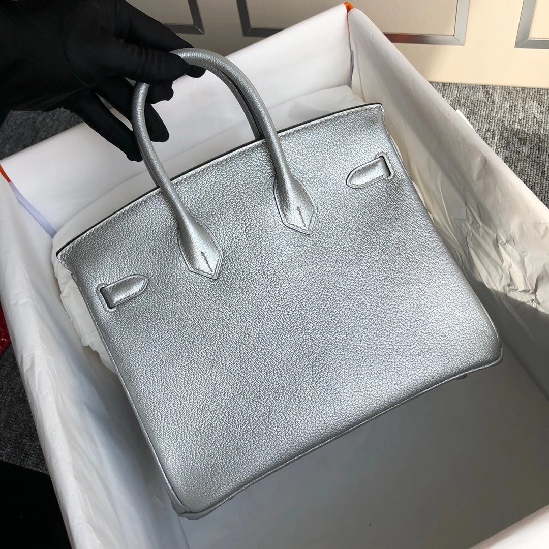 臺灣臺北市中山區愛馬仕鉑金包價格多少 Hermes Birkin 25cm Chevre 山羊皮 銀色