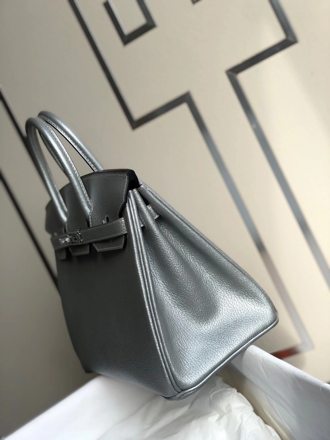 臺灣臺北市中山區愛馬仕鉑金包價格多少 Hermes Birkin 25cm Chevre 山羊皮 銀色