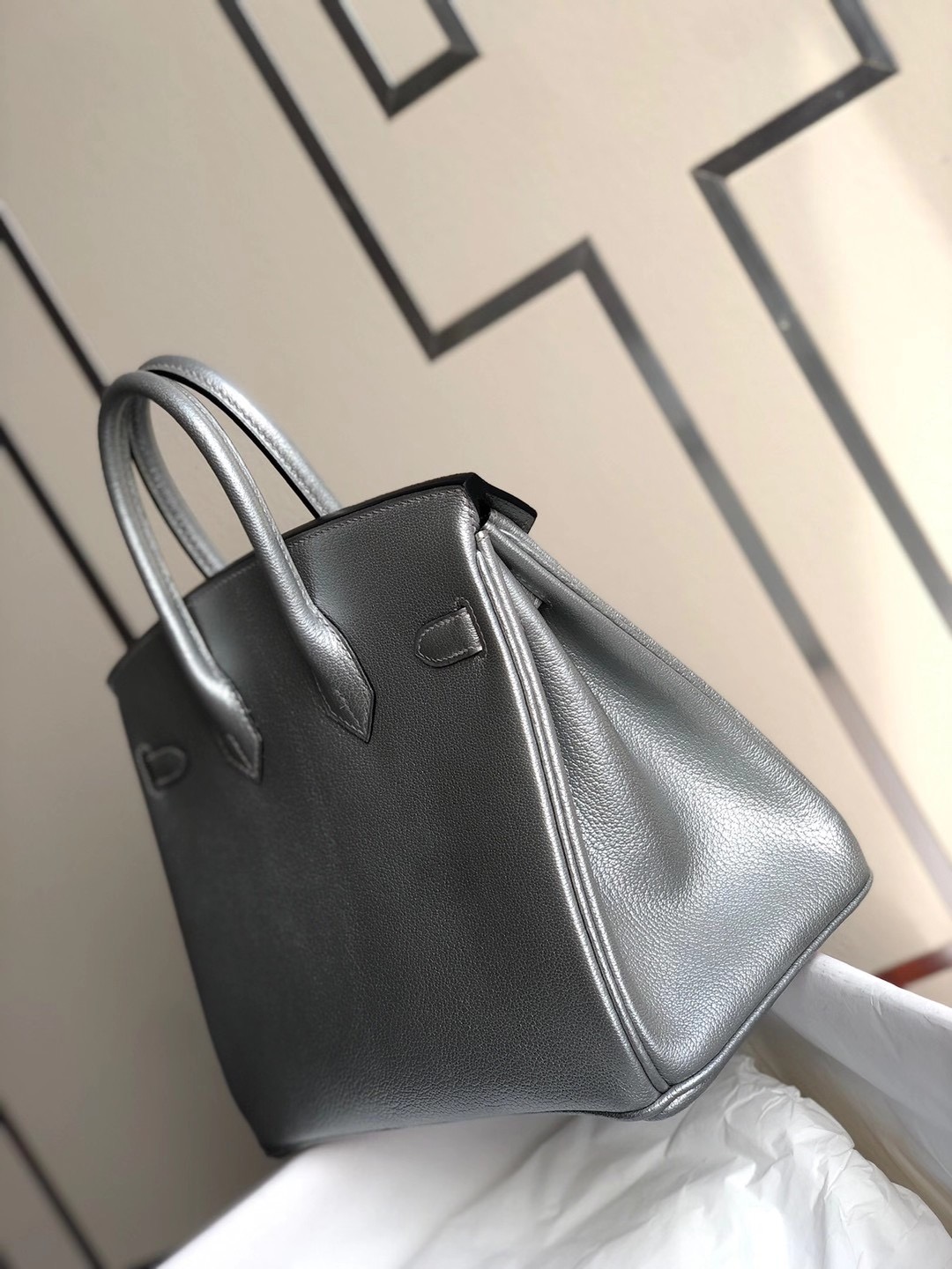 臺灣臺北市中山區愛馬仕鉑金包價格多少 Hermes Birkin 25cm Chevre 山羊皮 銀色