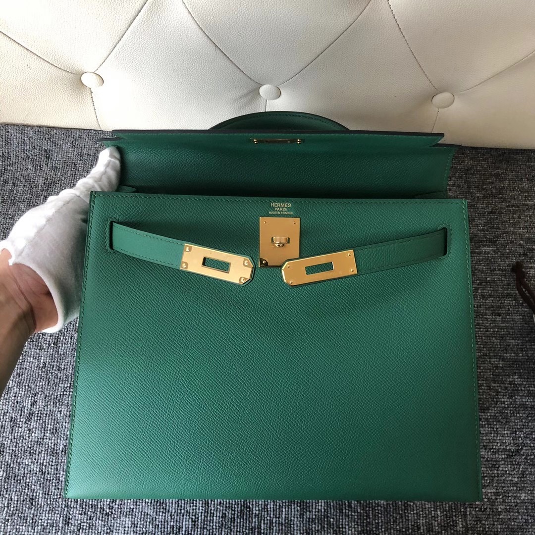 臺灣臺北市信義區 愛馬仕凱莉包28專櫃多少錢 Hermes Kelly 28cm Epsom U4 Vert Verigo