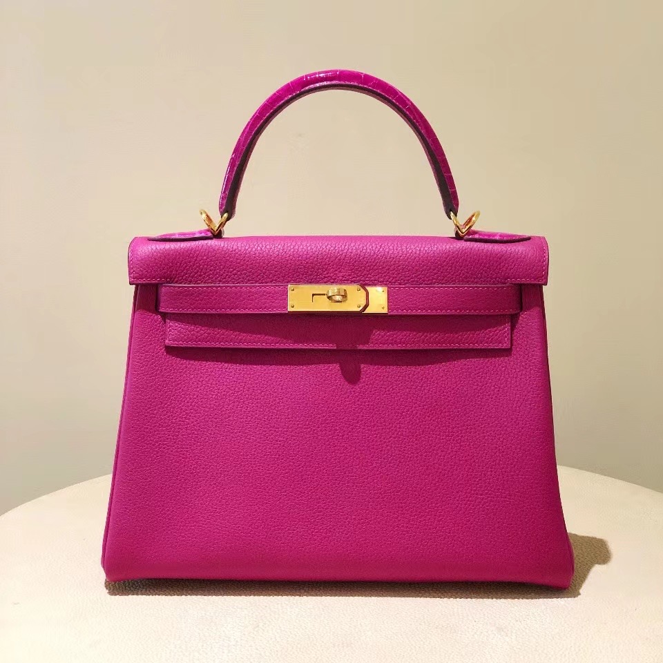 香港九龍城區九龍城 Hermes Kelly Touch 25cm Togo小牛皮 手腕 亮面方塊 美洲鱷魚