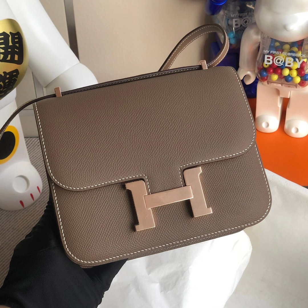 Hong Kong Hermes Mini Constance 19cm Epsom CD18 Etoupe 大象灰