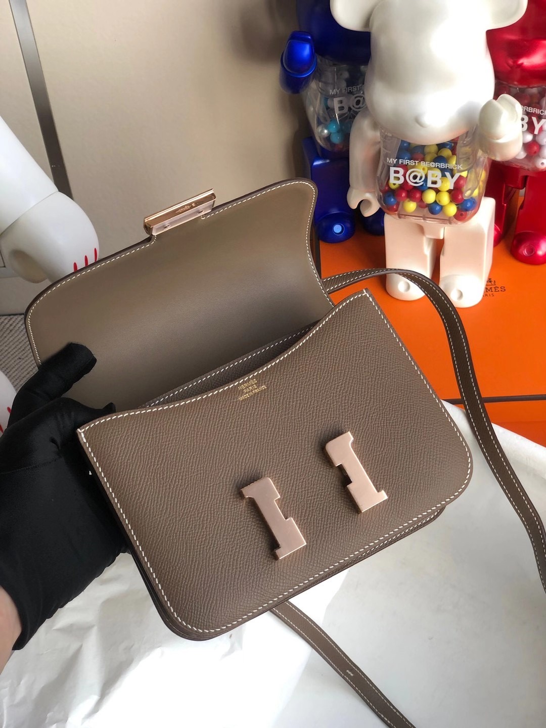 Hong Kong Hermes Mini Constance 19cm Epsom CD18 Etoupe 大象灰