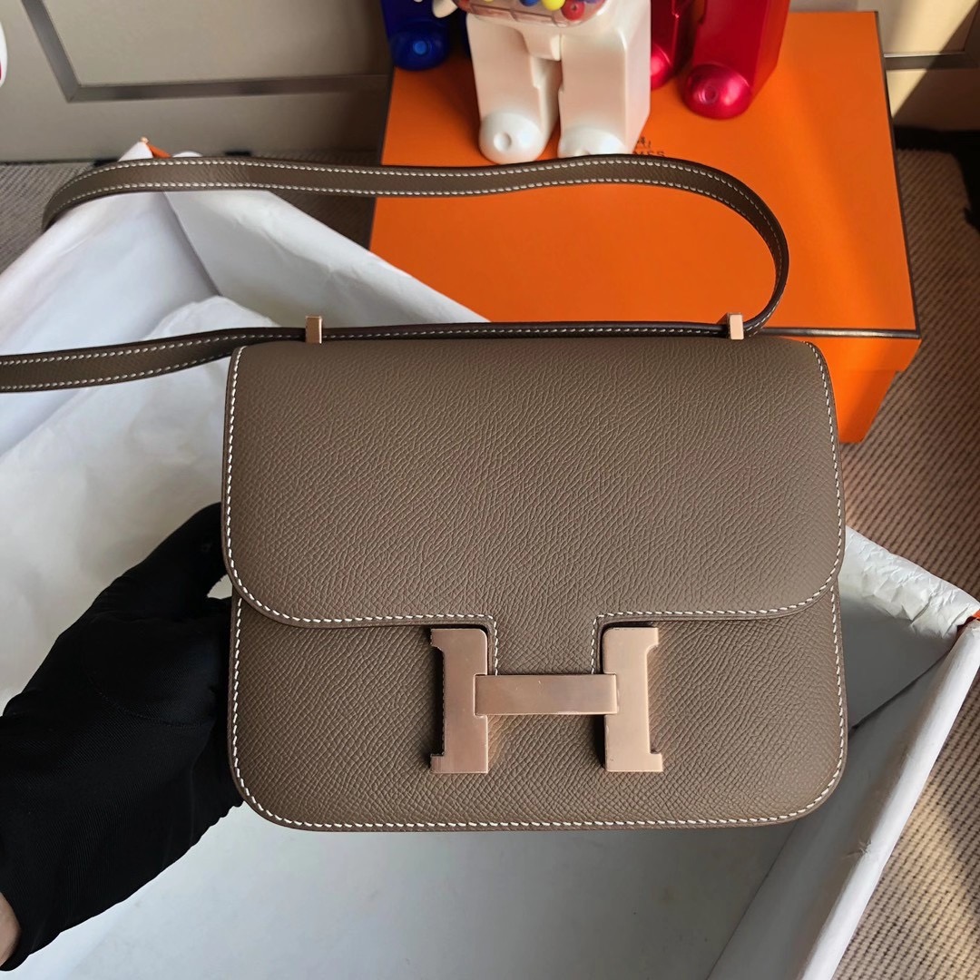 Hong Kong Hermes Mini Constance 19cm Epsom CD18 Etoupe 大象灰