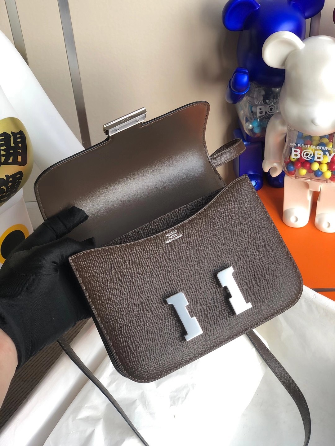 Hong Kong Hermes Mini Constance 19cm Epsom 47 chocolate 巧克力色 銀扣