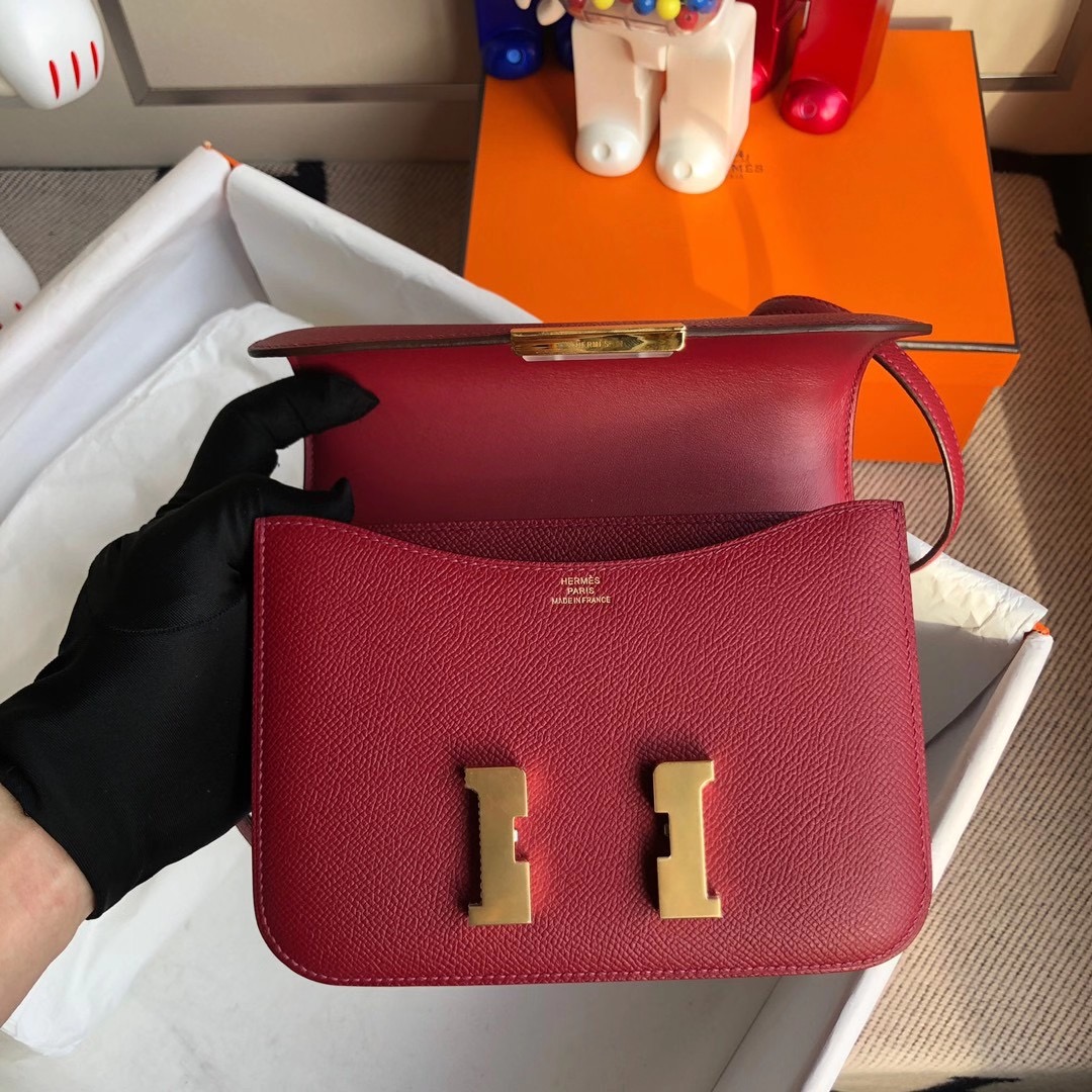 Hermes K1 Rouge Grenat石榴红Epsom Picotin Lock菜籃子編織手柄-Qatar Kuwait Hermes  Birkin Kelly Lindy bag