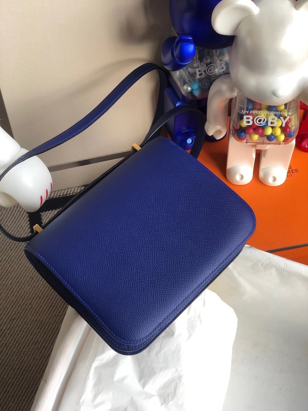 Hong Kong Hermes Mini Constance 19cm Epsom 7T Blue electric 電光藍 金扣