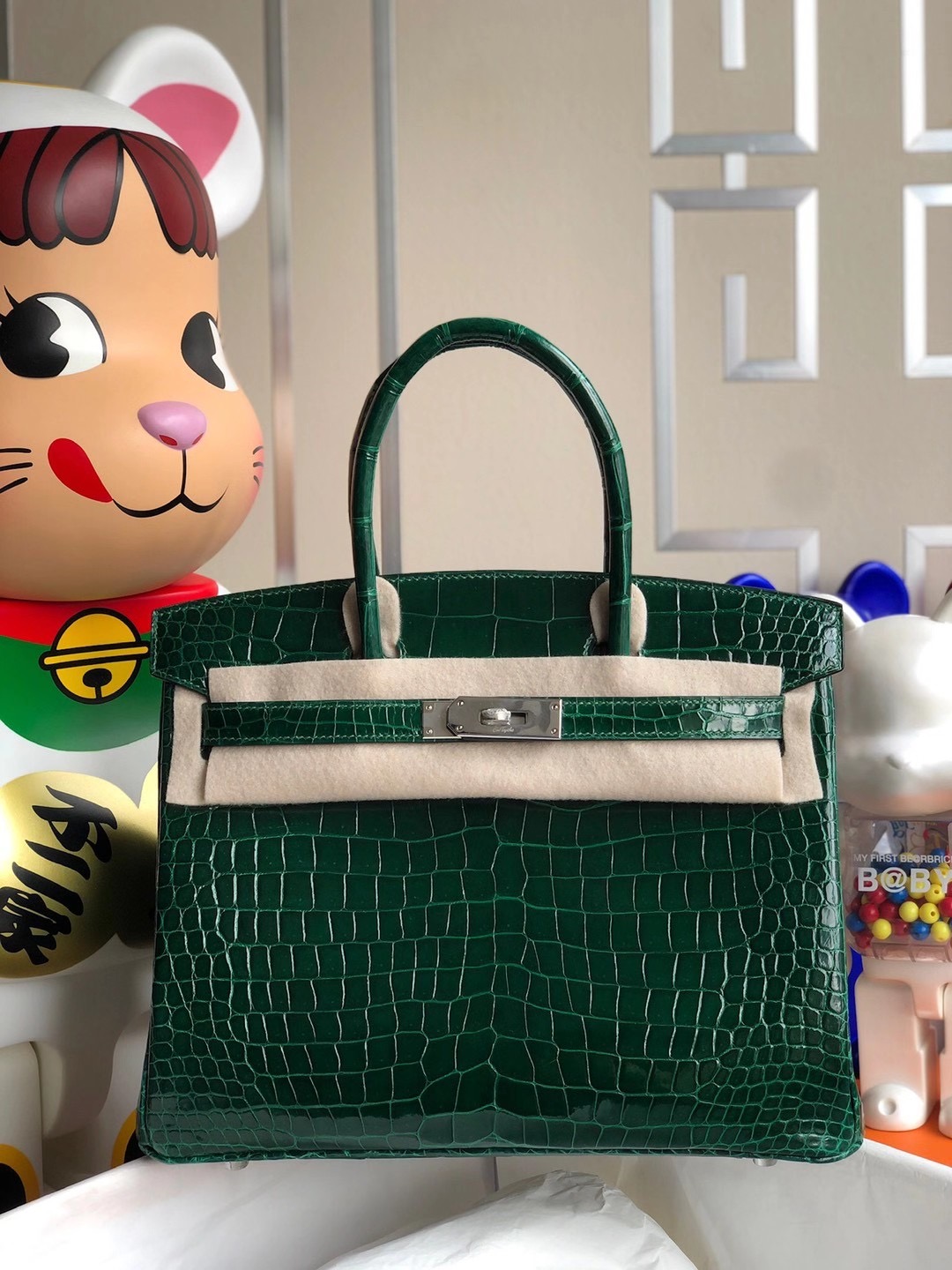 香港西貢區清水湾 Hermes Birkin 30cm 67 Vert Fonce 祖母綠 亮面倒V 澳洲灣鱷