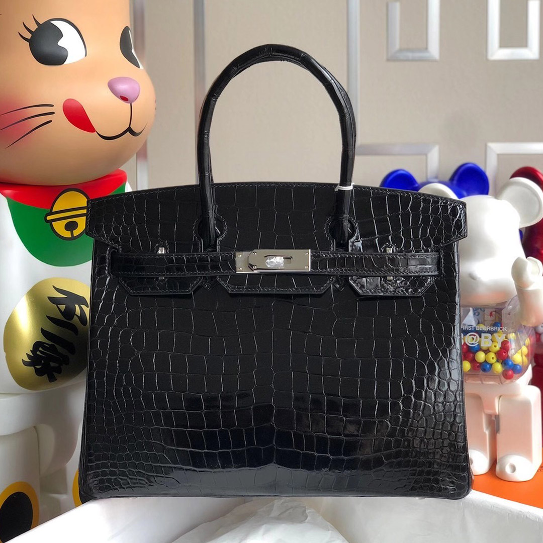 Hong Kong Hermes Birkin 30cm 89 Noir 黑色 亮面倒V 澳洲灣鱷