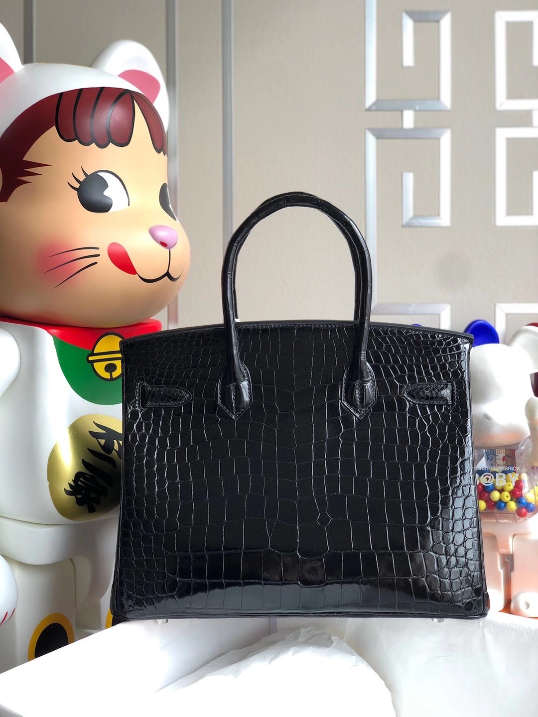Hong Kong Hermes Birkin 30cm 89 Noir 黑色 亮面倒V 澳洲灣鱷