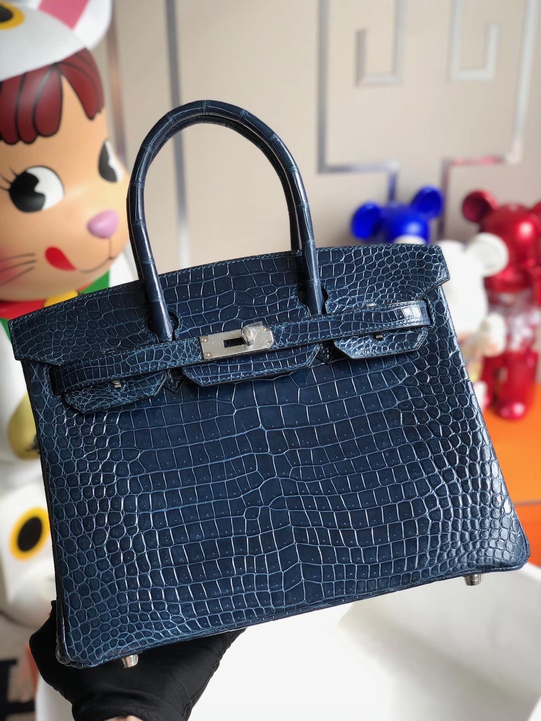 香港西貢區坑口 Hermes Birkin 30cm 74 Royal blue 皇室藍 blue Roy 亮面倒V 澳洲灣鱷