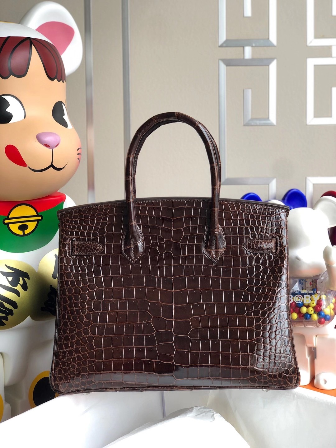 Hong Kong Hermes Birkin 30cm 47 chocolate 巧克力色 亮面倒V 澳洲灣鱷