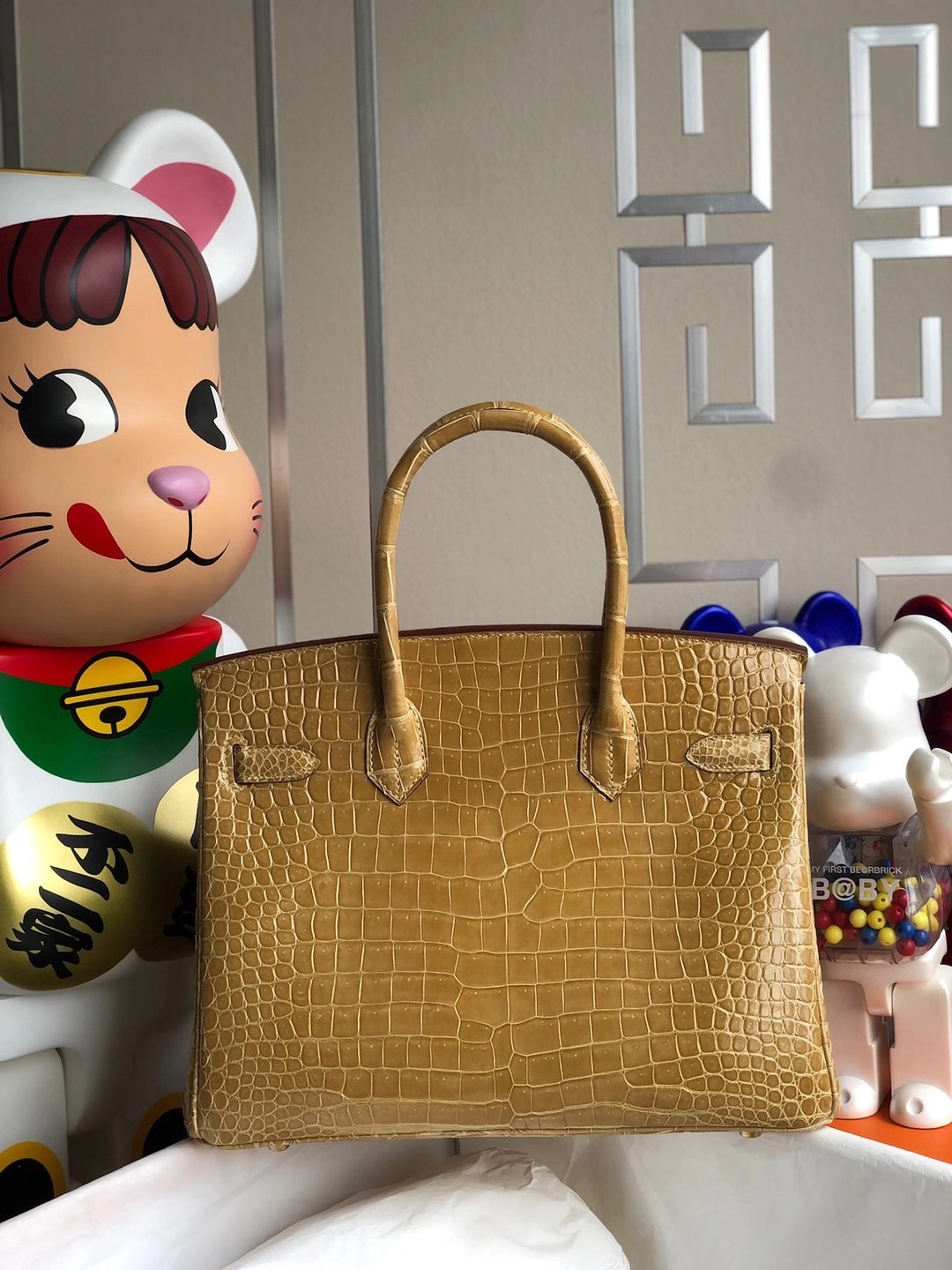 Hong Kong Hermes Birkin 30cm CK14 Beige 杏色 亮面倒V 澳洲灣鱷