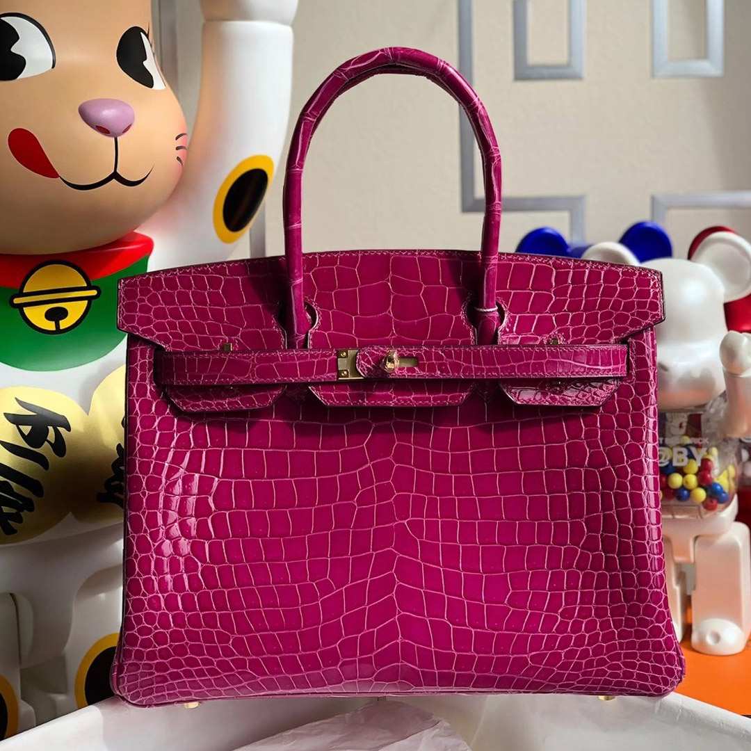 Hong Kong Hermes Birkin 30cm J5 Rose Sheheraradez 天方夜譚粉紫 亮面倒V 澳洲灣鱷