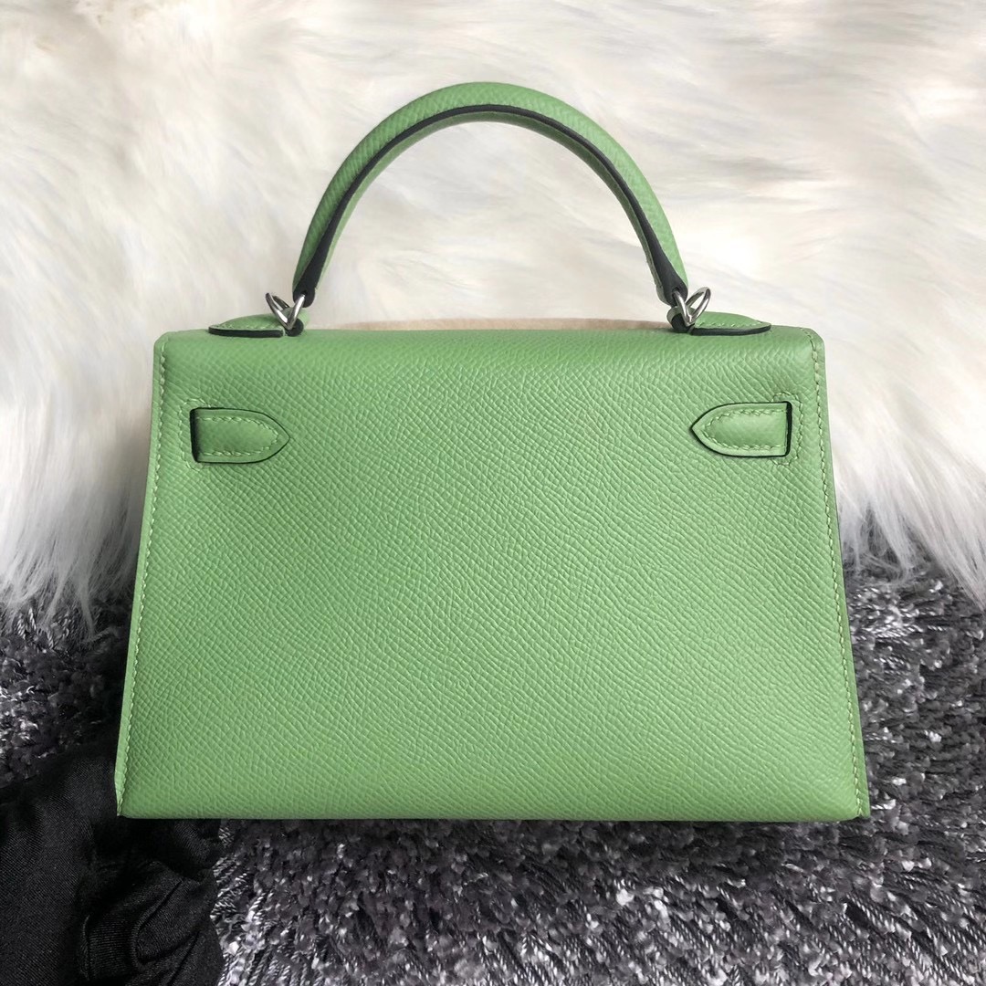 臺灣 新竹市 愛馬仕迷你凱莉二代 Hermes kelly mini II Epsom 3I 牛油果綠 Vert Criquet