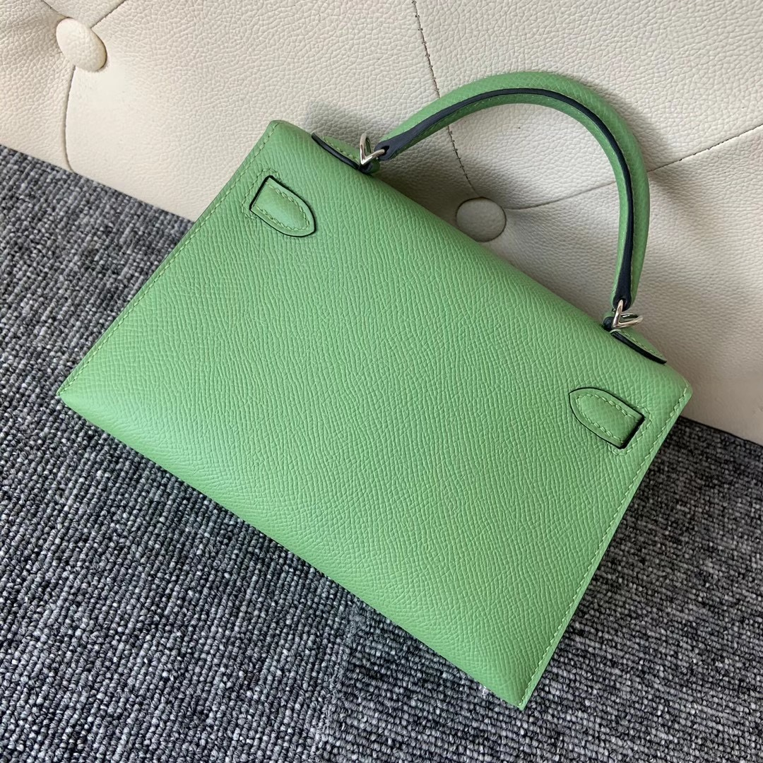 臺灣 新竹市 愛馬仕迷你凱莉二代 Hermes kelly mini II Epsom 3I 牛油果綠 Vert Criquet