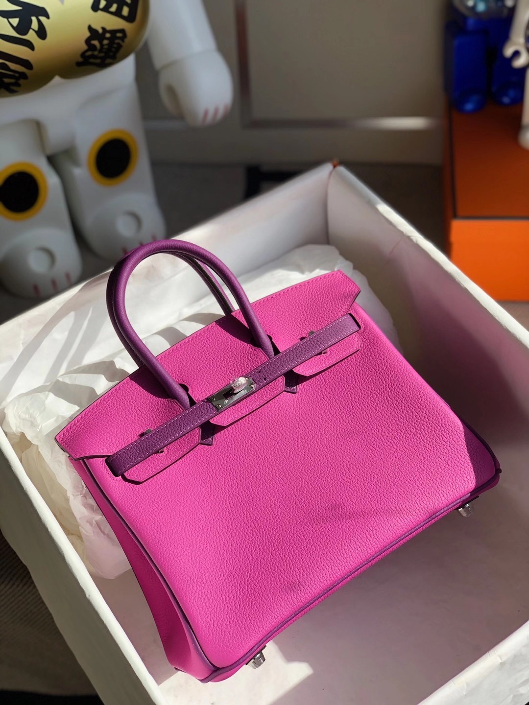 Hermes Birkin 25cm HSS Togo 9I 玉蘭粉 Rose Magnolia 拼 P9 Anemone 海葵紫