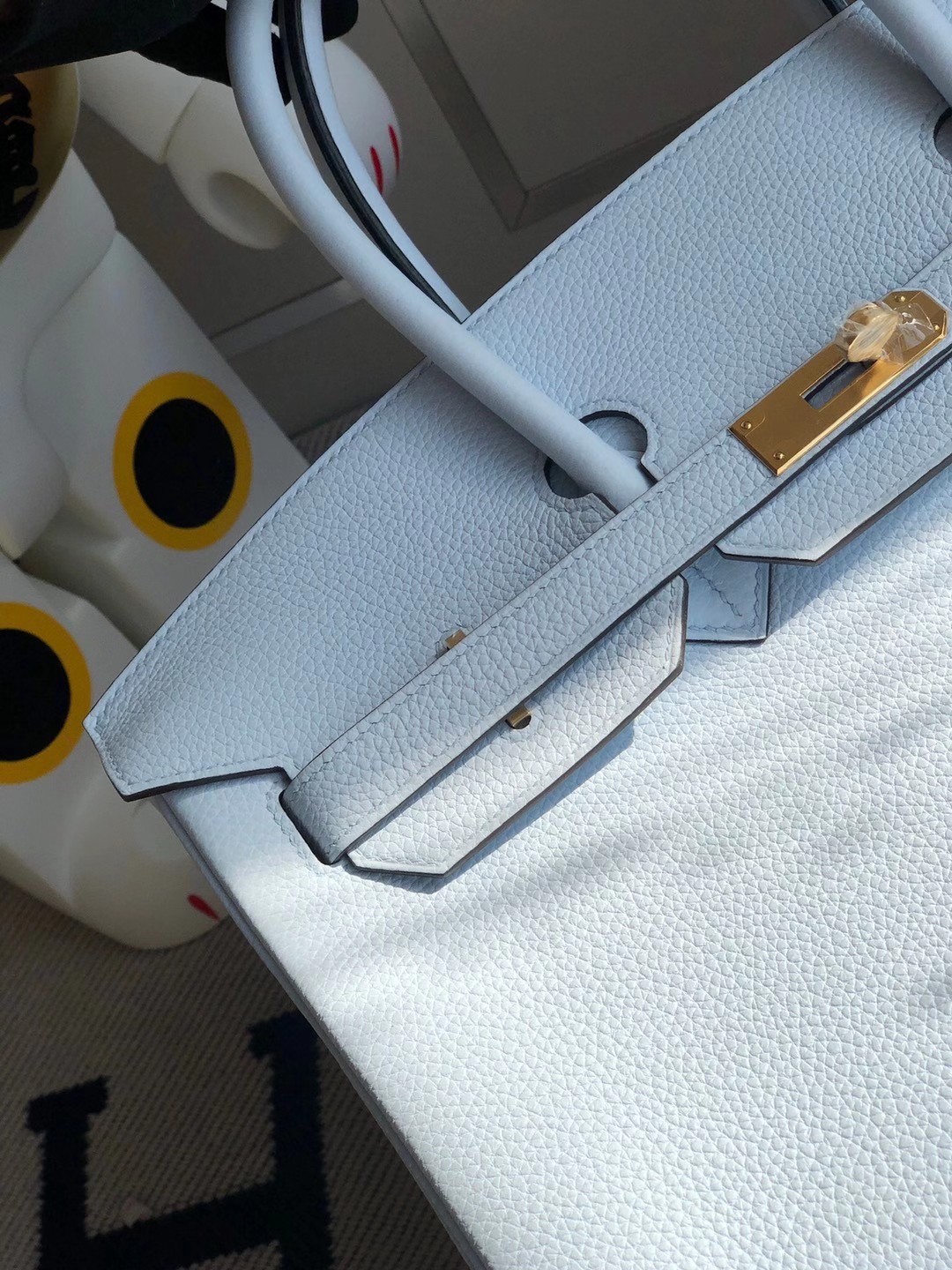 Hong Kong Hermes Birkin 35cm T0 Blue Brume 霧藍色 togo 全手工蠟線縫