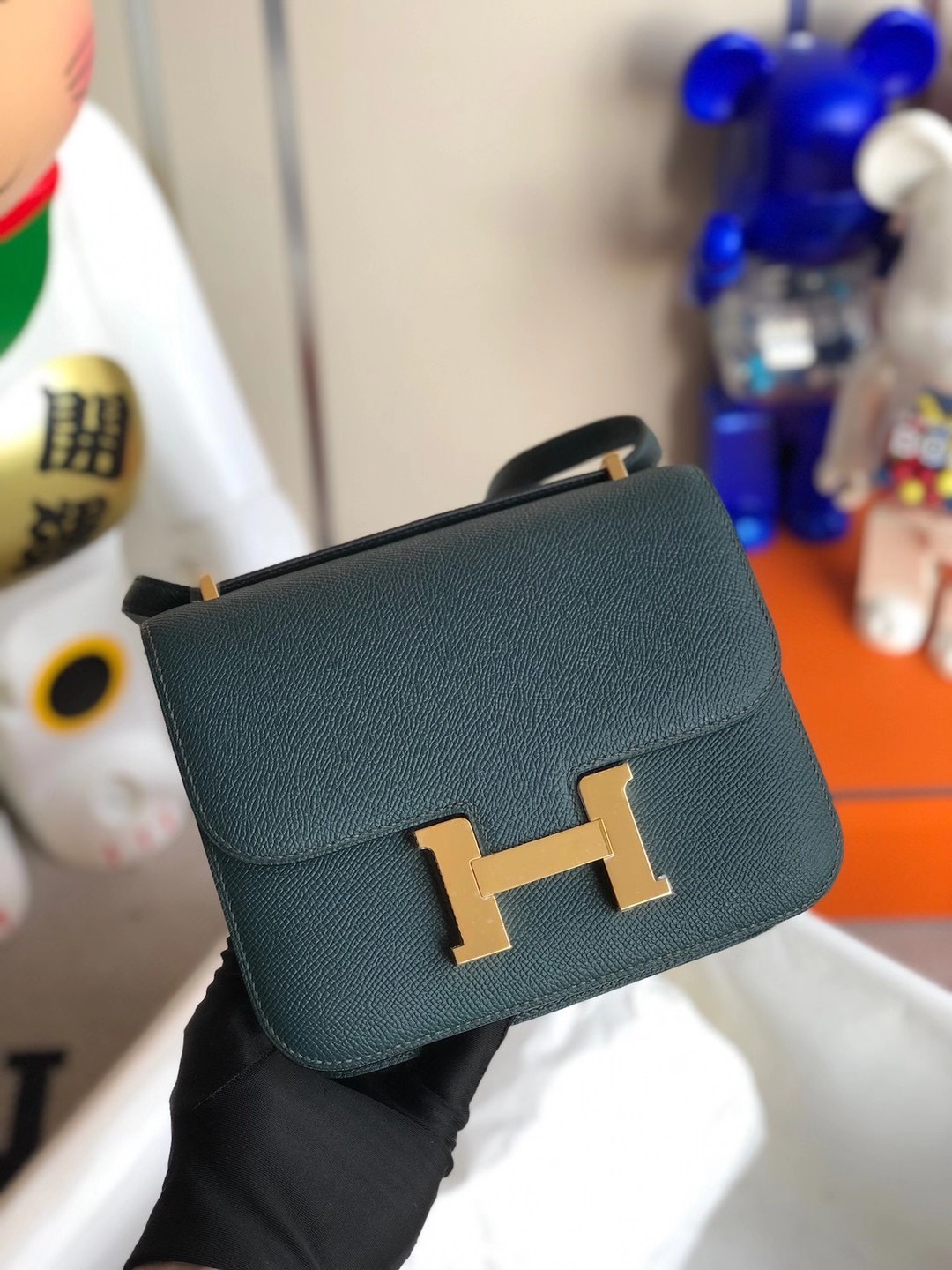 Tuen Mun District, Hong Kong Hermes Constance Mini Epsom 6O Vert Cypres 松柏綠