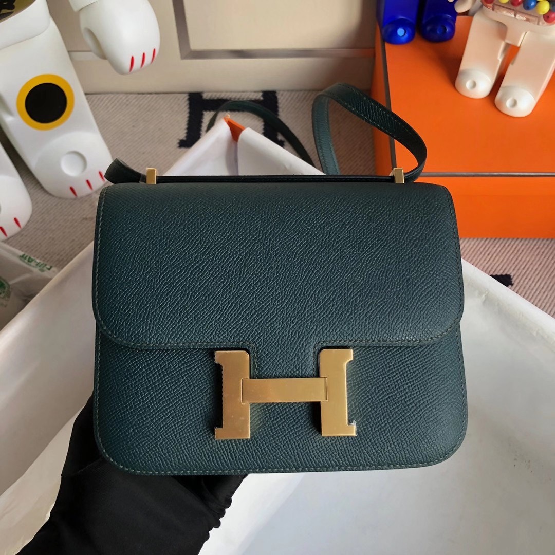 Tuen Mun District, Hong Kong Hermes Constance Mini Epsom 6O Vert Cypres 松柏綠