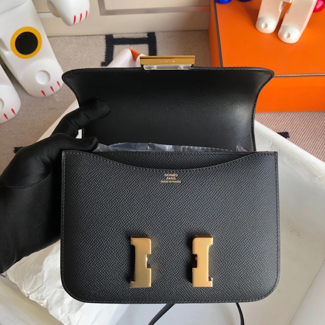 香港灣仔區銅鑼灣 愛馬仕康康空姐包 Hermes Constance Mini Epsom CC89 黑色 Noir