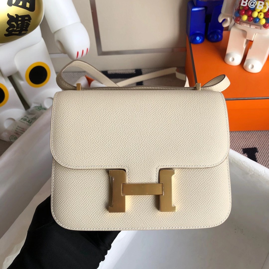 香港西貢區将军澳 Hermes Constance Mini Epsom CK10 Craie 奶昔白