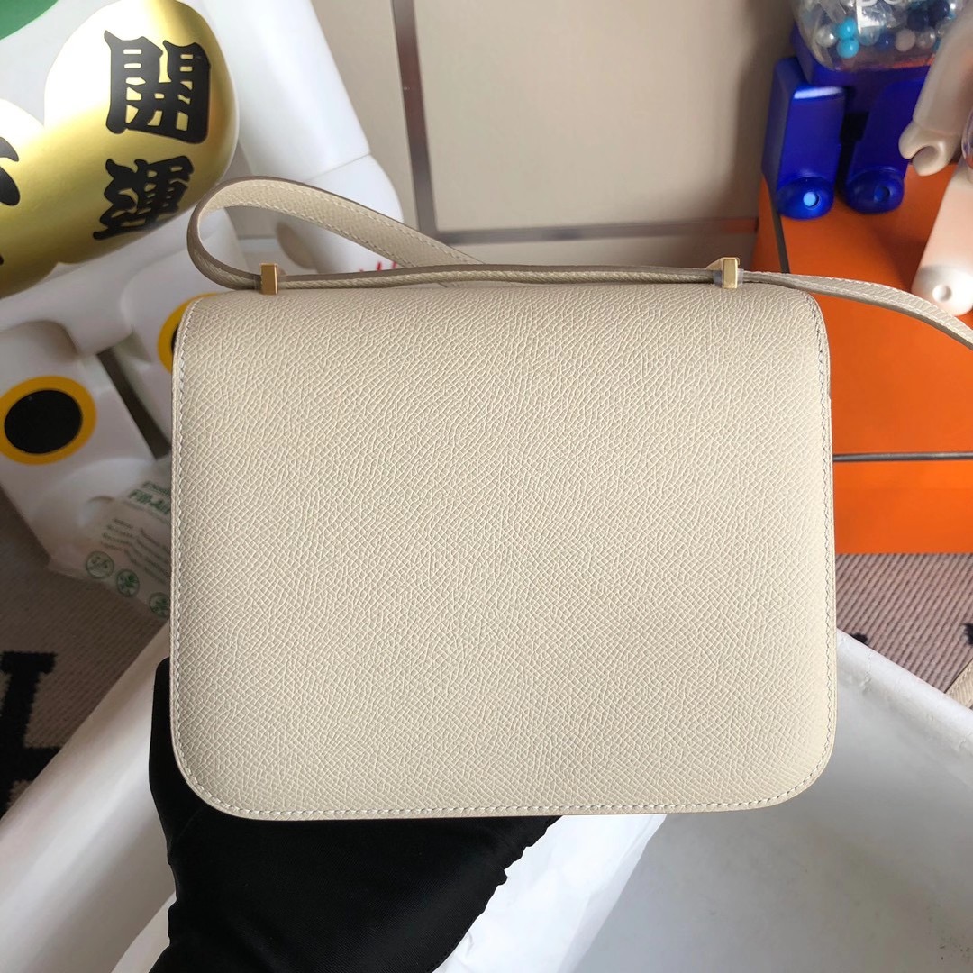 香港西貢區将军澳 Hermes Constance Mini Epsom CK10 Craie 奶昔白