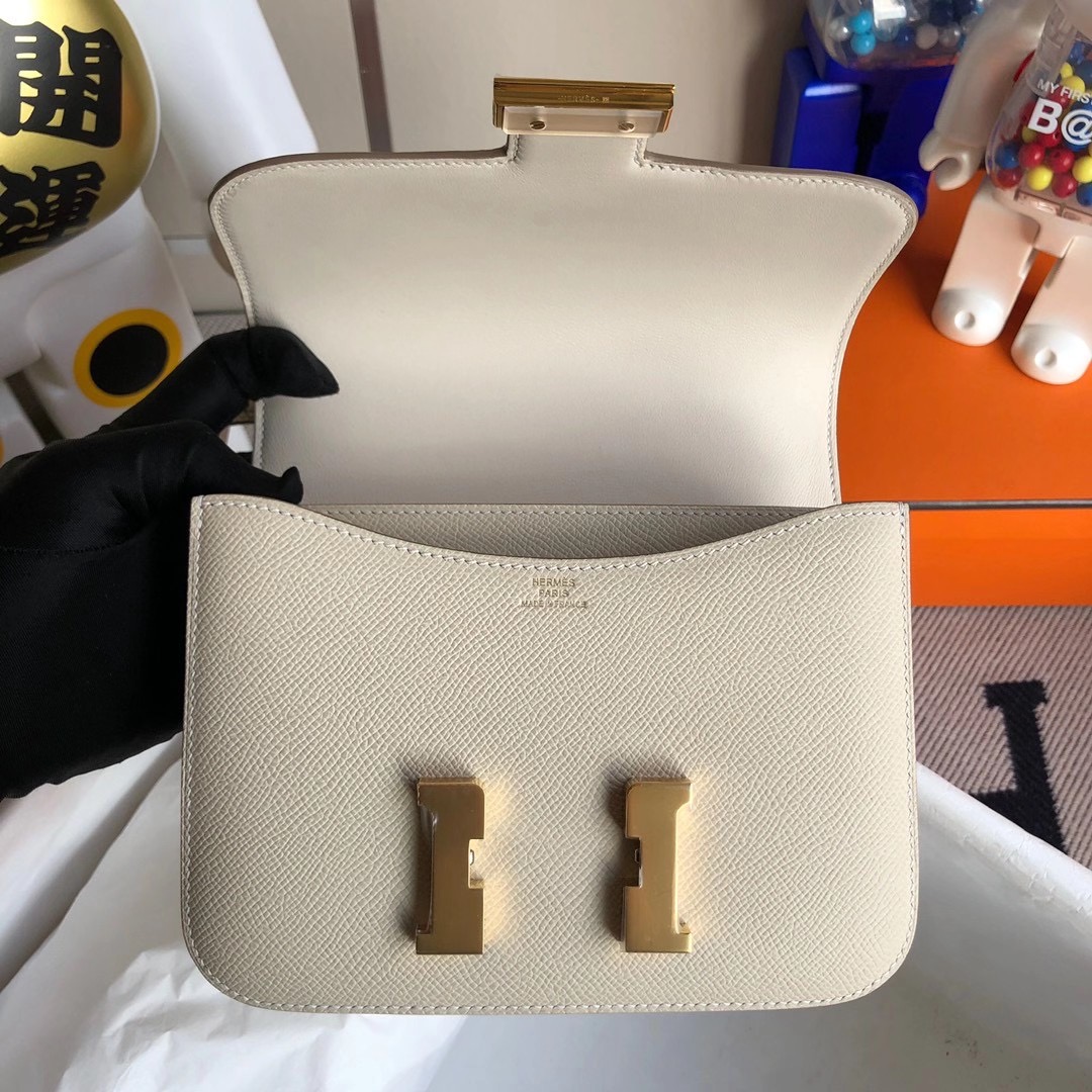 香港西貢區将军澳 Hermes Constance Mini Epsom CK10 Craie 奶昔白