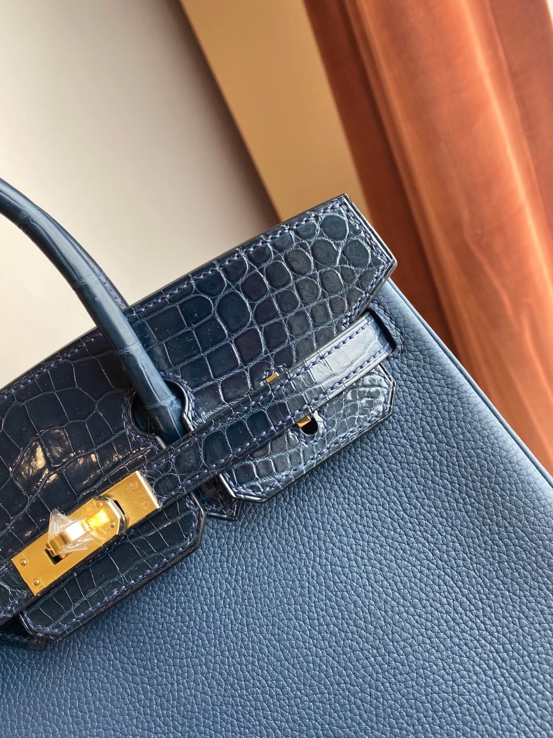 Hermès Birkin 25cm Touch 73 Blue Sapphire 寶石藍 拼 76 深海藍 Blue Indigo