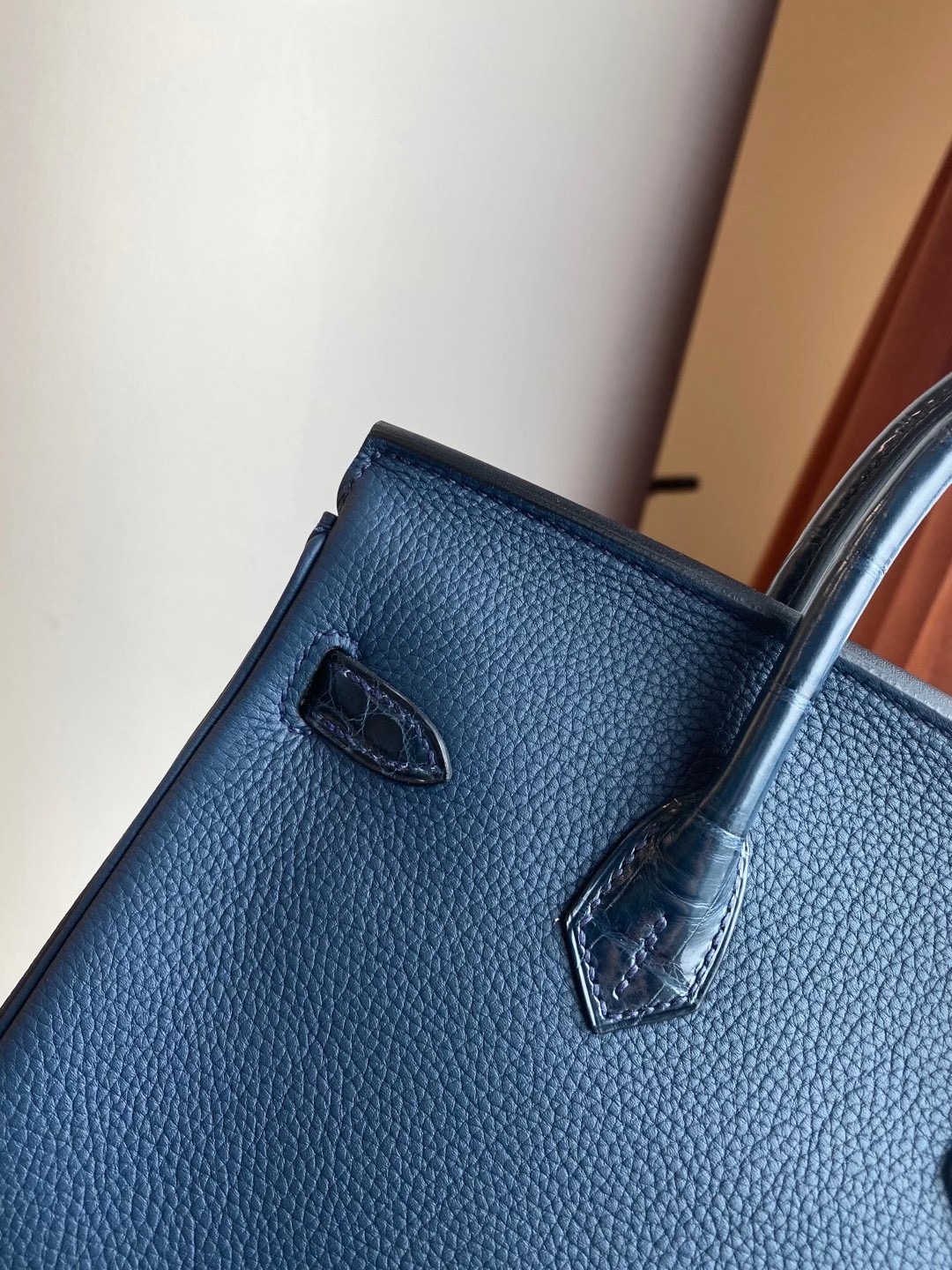 Hermès Birkin 25cm Touch 73 Blue Sapphire 寶石藍 拼 76 深海藍 Blue Indigo