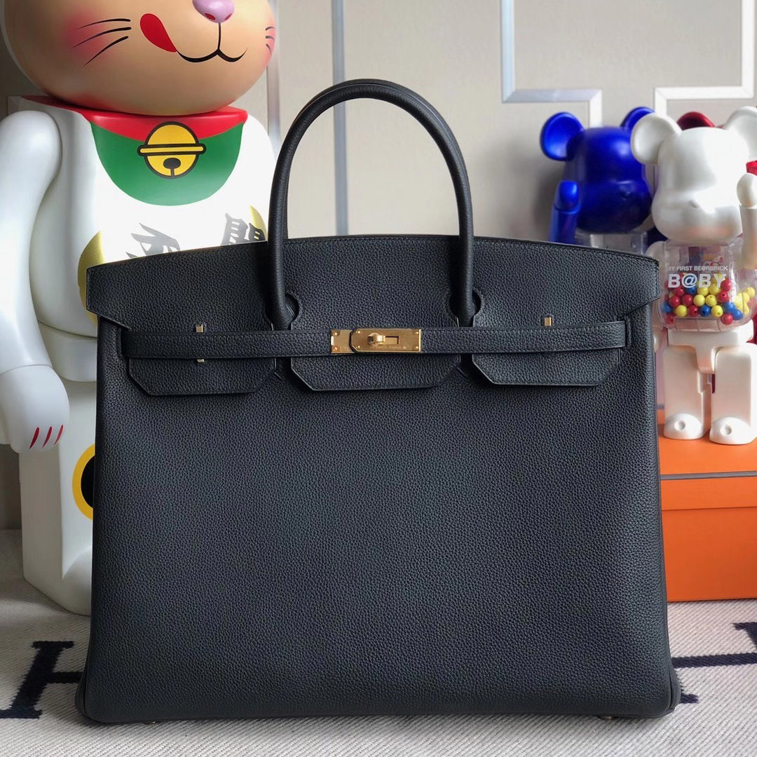 愛馬仕birkin 黑金40多少錢 Hermes Togo Birkin 40cm CC89 Noir Gold Hardware