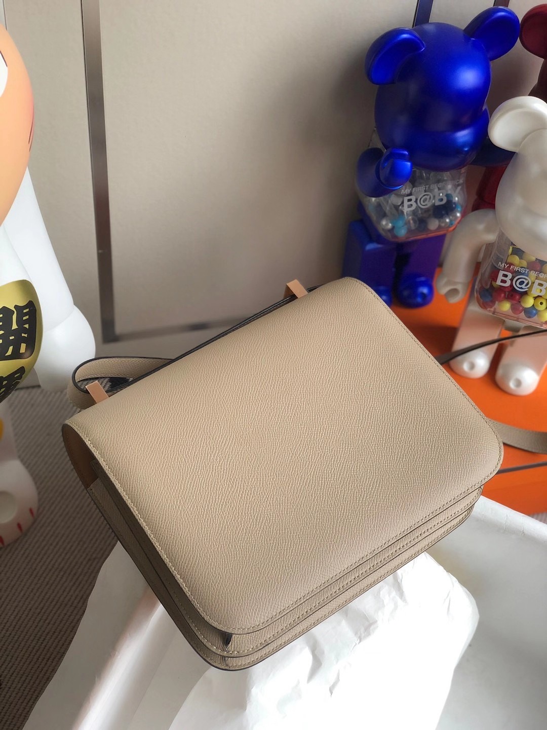 Hermes Constance 24cm Epsom S2 風衣灰 Trench 內拼 14 Beige 杏色 玫瑰金扣