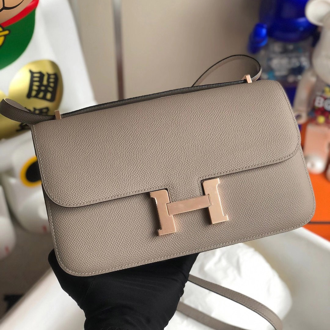 Hermes constance 26 Elan Epsom M8 瀝青灰 Griss Asphalte 玫瑰金扣