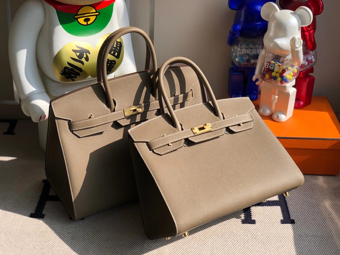 愛馬仕2021年新刻印 Z刻印 愛馬仕外縫鉑金包 Hermes Birkin 30cm Sellier Epsom CC18大象灰