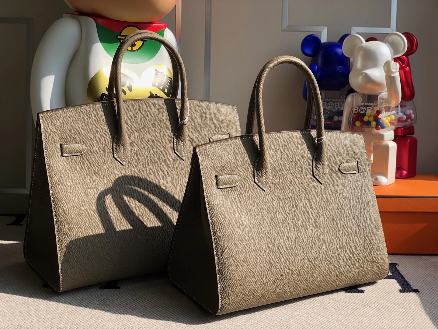 愛馬仕2021年新刻印 Z刻印 愛馬仕外縫鉑金包 Hermes Birkin 30cm Sellier Epsom CC18大象灰